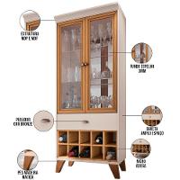 Cristaleira Com Nicho Adega 02 Portas Luma B01 Off White Cinamomo - 3