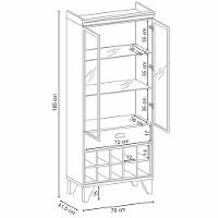 Cristaleira Com Nicho Adega 02 Portas Luma B01 Off White Cinamomo - 5