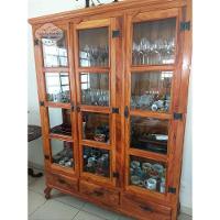 Cristaleira Madeira De Demolição 3 Portas 3 Gavetas Sudeste Rústico