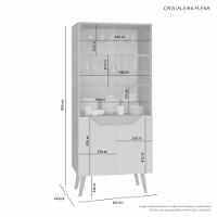 Cristaleira 4 Portas Plena Candian Jcm Movelaria Cinamomo/Off White - 3