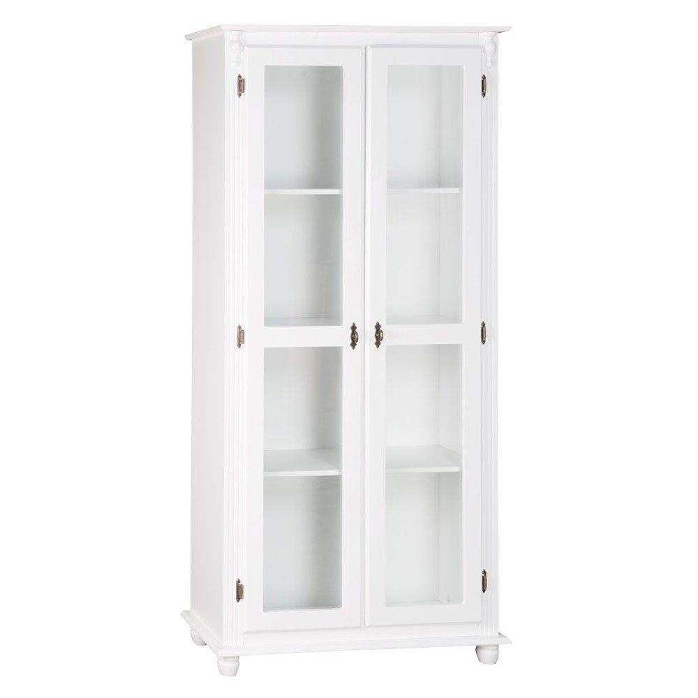 Cristaleira com 2 Portas de Vidro e 3 Prateleiras Branca - 1