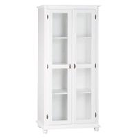 Cristaleira com 2 Portas de Vidro e 3 Prateleiras Branca - 1