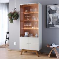 Kit Para Sala De Jantar Buffet íris Com Cristaleira Martin C04 Off White Matte Freijó - Lyam - 3