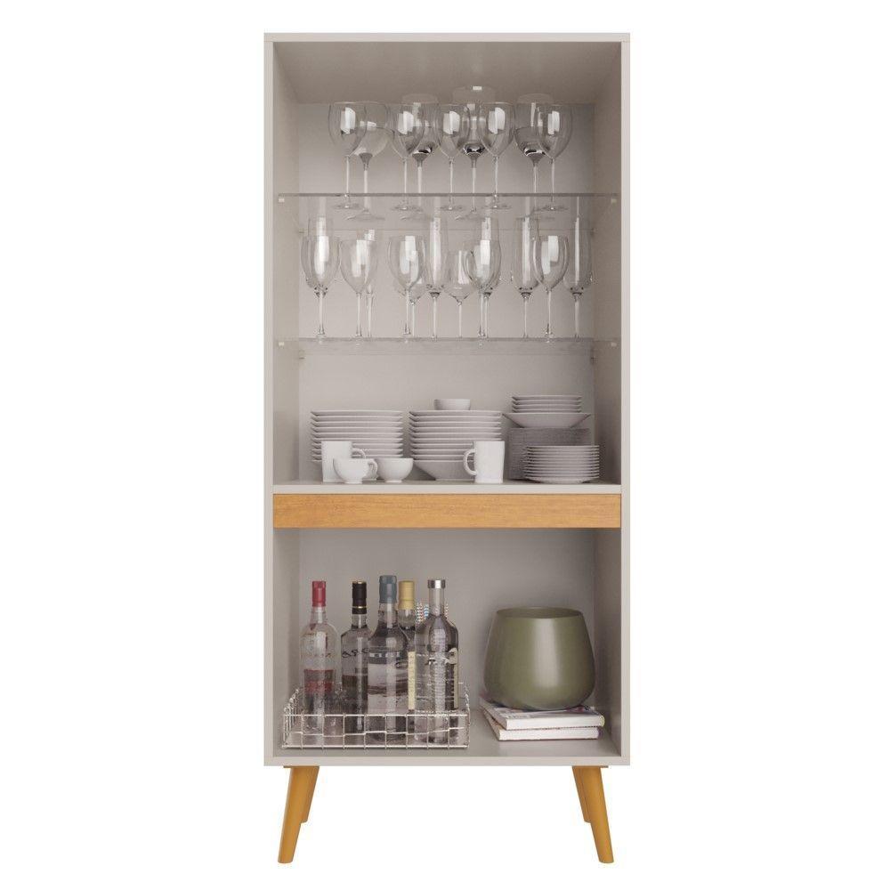 Cristaleira 4 Portas Plena Candian Jcm Movelaria Off White/Cinamomo - 3