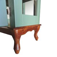 Cristaleira Luiz Xv Espelhada Com 3 Prateleiras 1087e Verde Musgo - 3