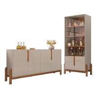 Conjunto Buffet E Cristaleira Jayce Off White Cedro - 1