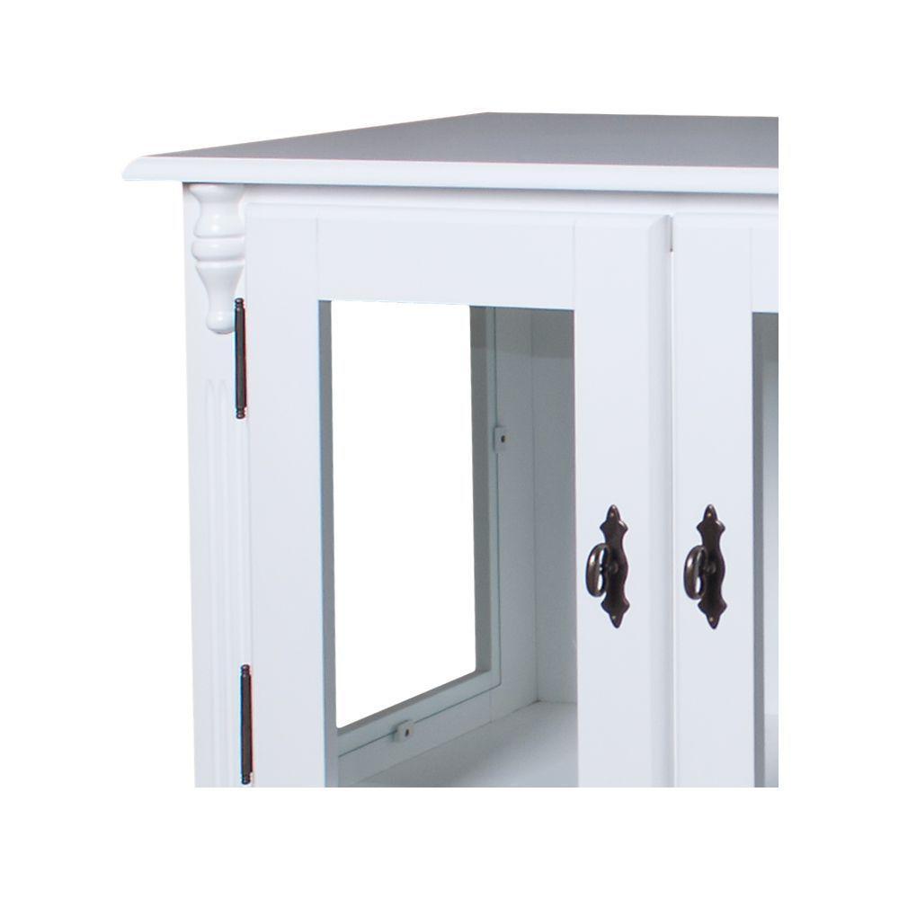 Cristaleira Baixa Lateral 2 Portas de Vidro 1 Gaveta Imbuia - 3