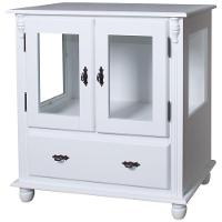 Cristaleira Baixa Lateral 2 Portas de Vidro 1 Gaveta Imbuia - 1