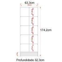 Cristaleira 2 Portas E 5 Prateleiras De Vidro Cr602 Natural - 3