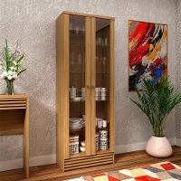 Cristaleira 2 Portas E 5 Prateleiras De Vidro Cr602 Natural