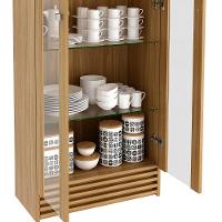 Cristaleira 2 Portas E 5 Prateleiras De Vidro Cr602 Natural - 7