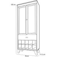 Cristaleira Com Nicho Adega 2 Portas Luma Off White Nature - 2