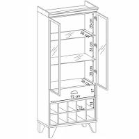Cristaleira Com Nicho Adega 2 Portas Luma Off White Nature - 3