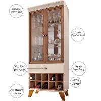 Cristaleira Com Nicho Adega 2 Portas Luma Off White Nature