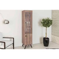 Cristaleira Sala Jantar RT3105 c/ 1 Porta e 1 Gaveta Rustico - Movelbento - 2