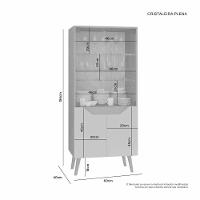 Cristaleira Plena 4 Portas Jcm Movelaria Off White Cinamomo - 5