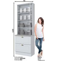 Cristaleira 02 Portas 02 Gavetas Nova York Henn Branco Hp - 7