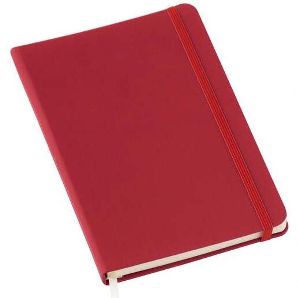 Caderneta Anotação Sem Pauta Com Elástico 21x14cm Vermelho - 1