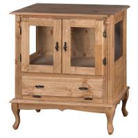 Cristaleira Antique 2 Portas de Vidro 1 Gaveta Cera Clara - 1