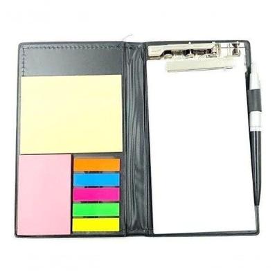 Kit 15 Bloco De Anotação Couro Sintético Com Mini Lembretes