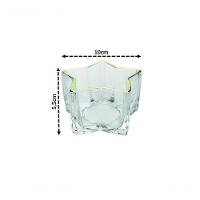 Jogo 2 Porta Velas Castiçal Estrela Vidro Borda Dourada - 2