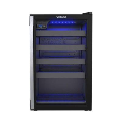Adega Venax Piubella 100 24 Garrafas Porta de Vidro Duplo Preto 82L 220V