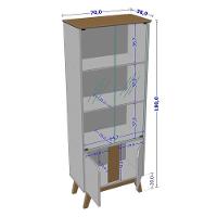 Cristaleira Com 4 Portas Off White Cinamomo - 3