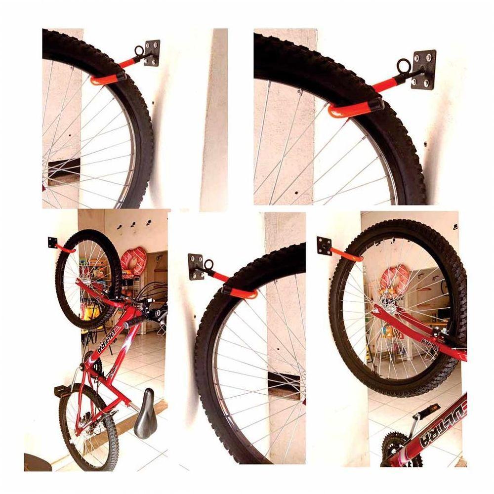 Suporte Gancho De Bicicleta Parede Vertical - Cor Laranja - 6