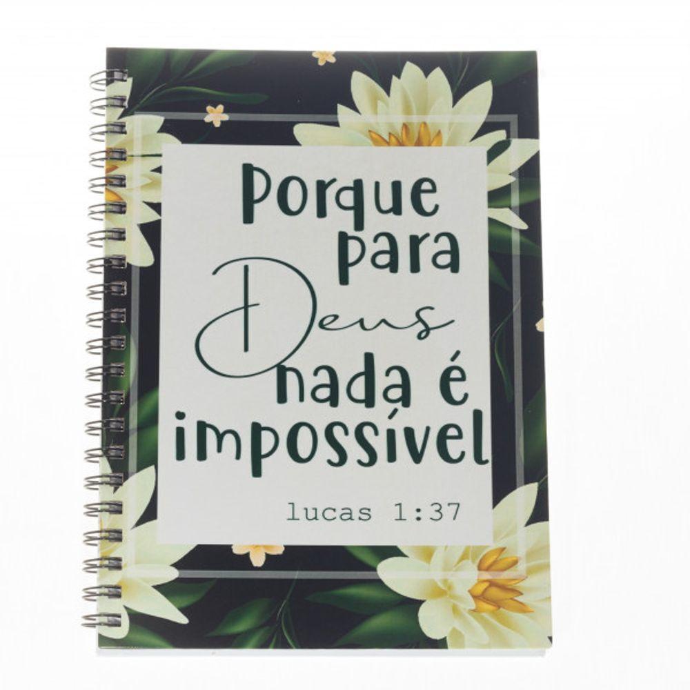 Caderno De Anotações - Coleção Religião - Capa Dura Capa/modelo Nada é Impossível Para Deus - 1