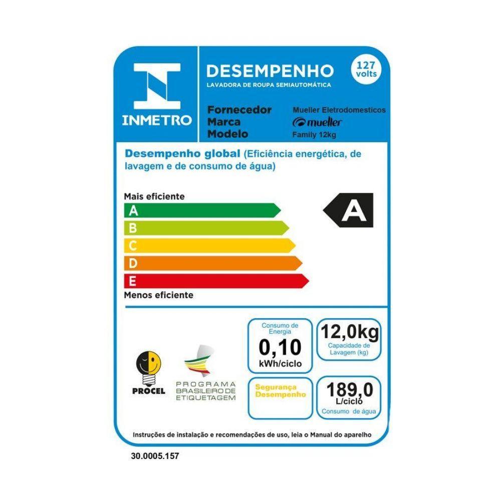 Lavadora Semiautomática Family Com Aquatec 12kg 220v - 6
