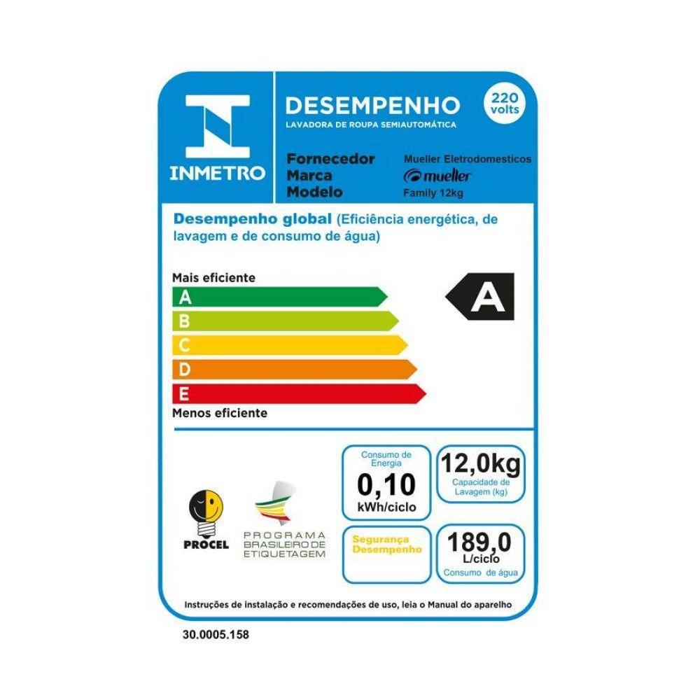 Lavadora Semiautomática Family Com Aquatec 12kg 220v - 7