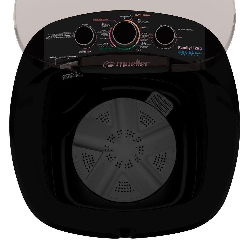 Lavadora Semiautomática Family Com Aquatec 12kg Preta 220v - 7