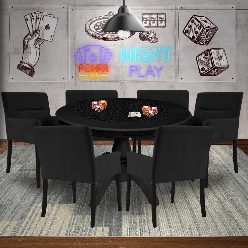 Mesa de Jogos Tampo Reversível com 6 Cadeiras - 9