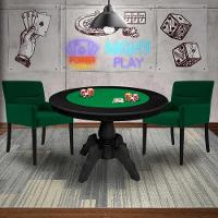 Mesa de Jogos Carteado Redonda com 2 Cadeiras - 13