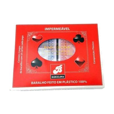 Baralho Duplo 100% Plástico 108 Cartas Prova D'água Estojo