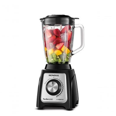 Liquidificador Mondial Turbo Glass L-1400-GI 1400W 2,2L 12 Velocidades Preto 220V