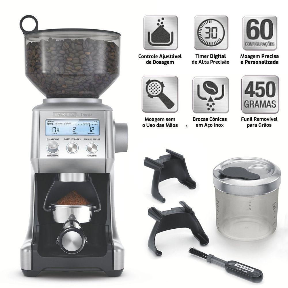Moedor De Grãos De Café 60 Níveis By Breville Express Aço Inox - Moagem Moinho Elétrico 110v / 127v - 2