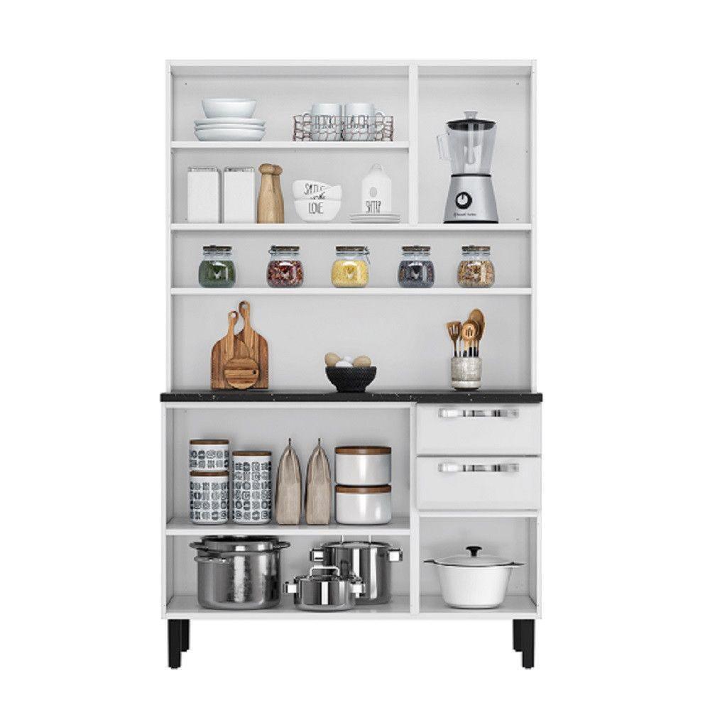 Armário De Cozinha Pratika 120cm 6 Portas E 2 Gavetas Itatiaia Branco Neve - 3