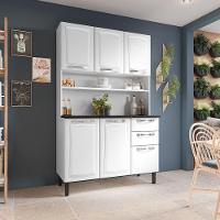 Armário De Cozinha Pratika 120cm 6 Portas E 2 Gavetas Itatiaia Branco Neve - 2