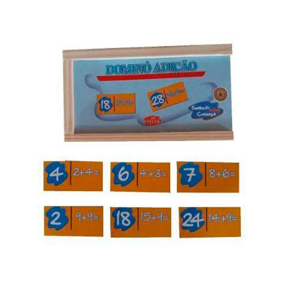 Jogo de Dominó Adição em Mdf 28 Peças - 1