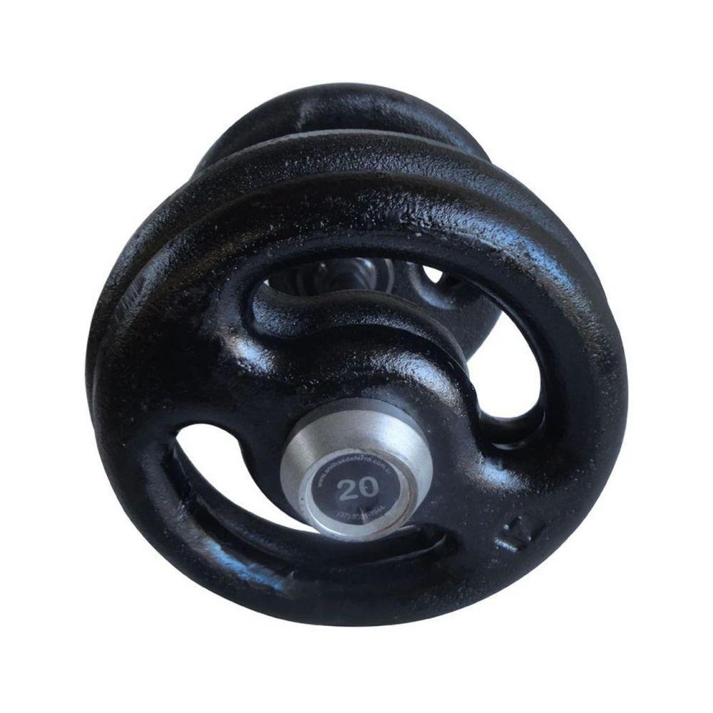 Dumbbell Pintado Pegada Emborrachada Academia Fitness 20kg - 4