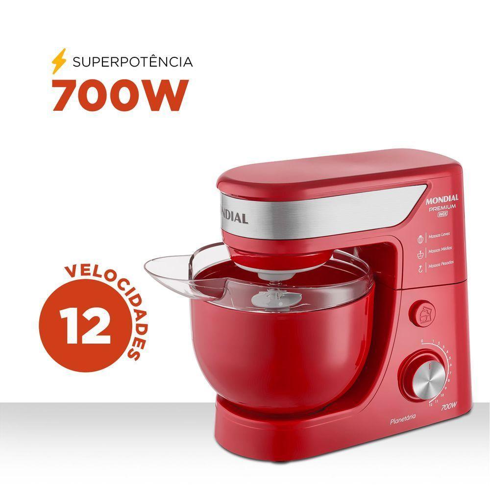 Batedeira Planetária Mondial Premium Bp-01p-r 220v vermelho - 8