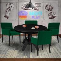 Mesa de Jogos Carteado Redonda com 4 Cadeiras - 6