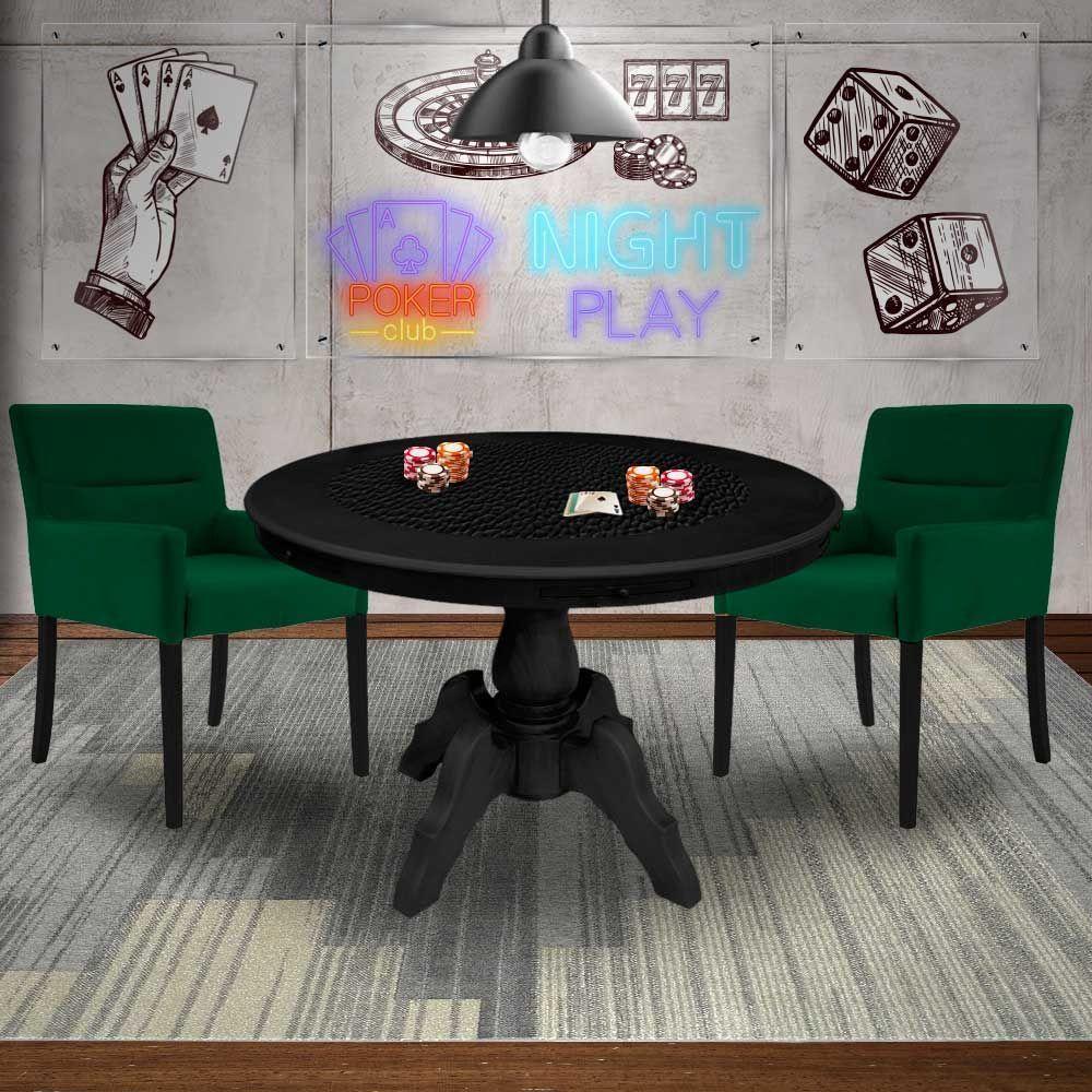 Mesa de Jogos Carteado Redonda com 2 Cadeiras - 9