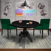 Mesa de Jogos Carteado Redonda com 2 Cadeiras - 9