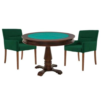 Mesa de Jogos Tampo Reversível com 2 Cadeiras