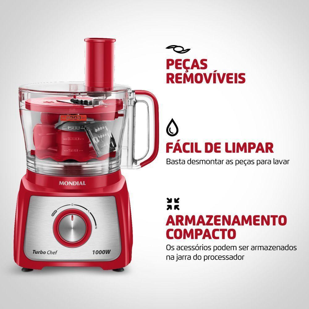 Multiprocessador Turbo Chef 5 Em 1 Mondial Mpn-01-r Multiprocessador Mpn-01-r 220v/60hz . - 2