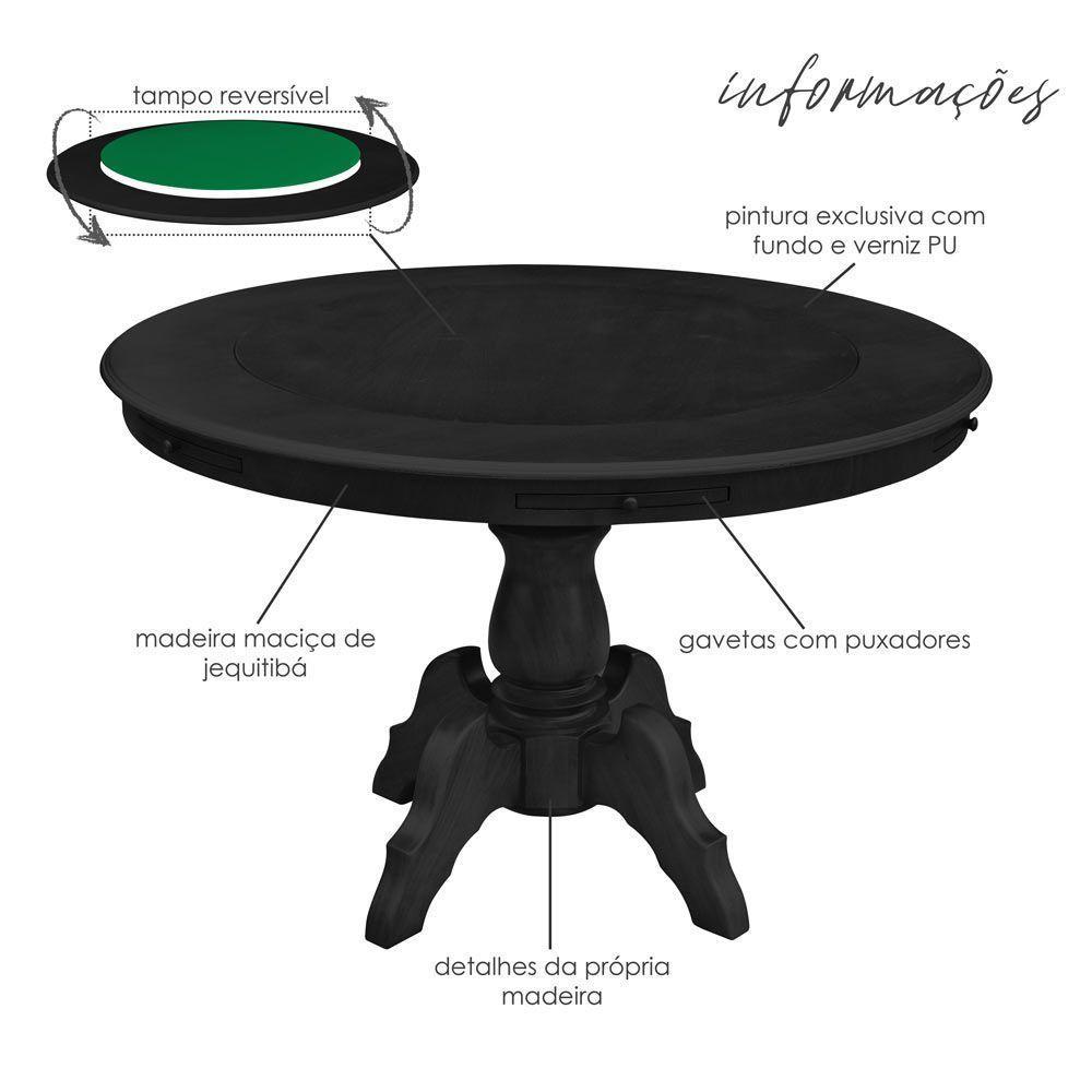 Mesa de Jogos Redonda com 2 Cadeiras Matelassê - 9