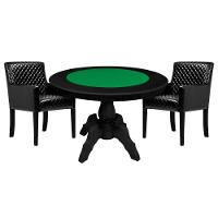 Mesa de Jogos Redonda com 2 Cadeiras Matelassê - 3