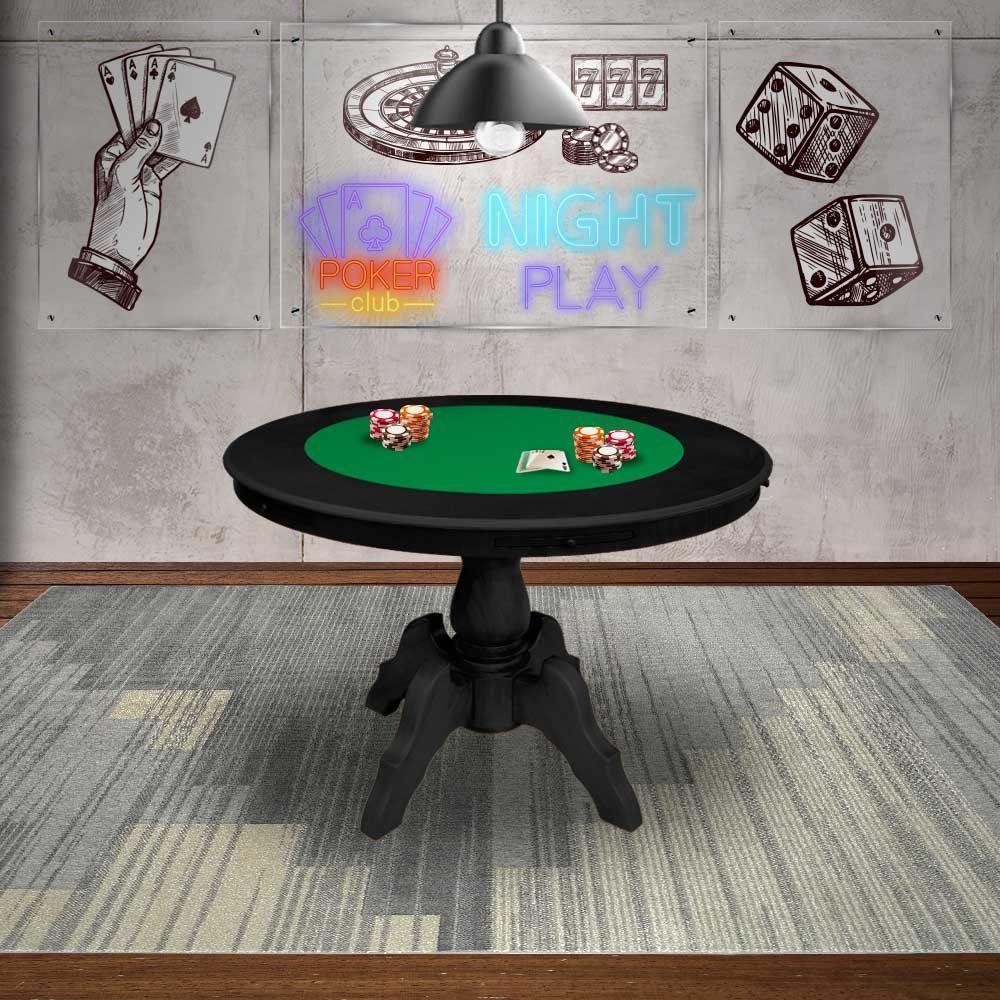 Mesa de Jogos 6 Lugares com Gavetas e Porta Copos - 10